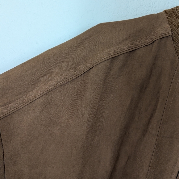 Vintage Andrews Inc Glendora Microfiber Bomber Jacket Size Large Golden Brown - Picture 4 of 9